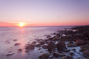 Setting sun over the Swedish coastline