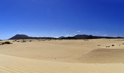 The landscape of Corralejo National Park, Fuerteventura