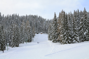 Snowy landscape in the mountains