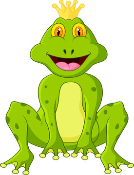 Funny  frog king cartoon