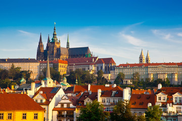 View of the Cathedral of St. Vitus, Prague, Czech Republic.