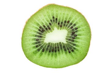 Fototapeta na wymiar Fresh Kiwi Slice Isolated On White