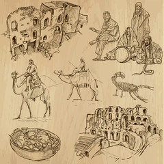 TUNISIA_2. Collection of hand drawn illustrations into vector - 62103069