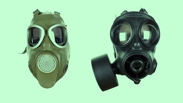a sequence of different gas masks