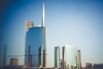 blurred city tilt shift