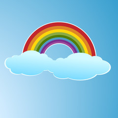 Rainbow and clouds in the sky
