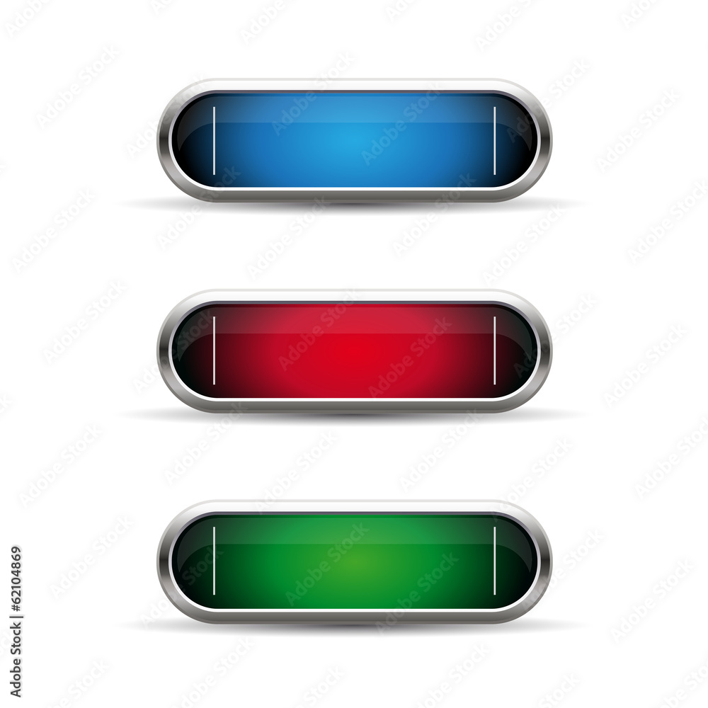 Poster empty button set vector