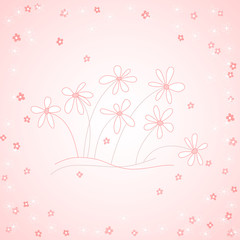 cute pink card with daisies