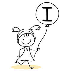 hand drawing cartoon happiness alphabet