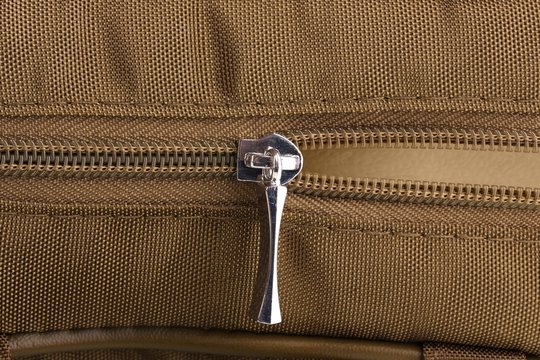 Half-opened Bag's Zipper Close Up