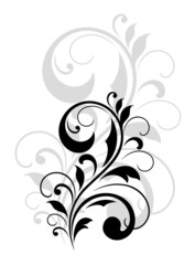 Pretty swirling foliate design element