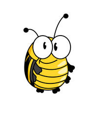 Happy smiling fat little bumble bee