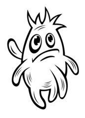 Unhappy little monster with tentacles