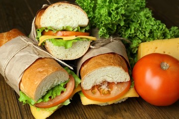 Fresh and tasty sandwich close up