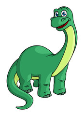 Adorable green cartoon dinosaur mascot