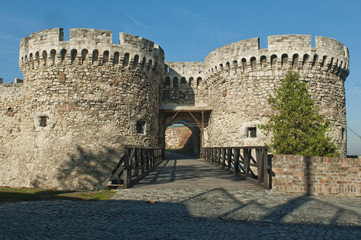 Gate and bridge, Kalemegdan fortress in Belgrade, Serbia