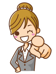 指差すビジネスウウーマン