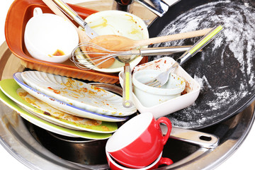 Kitchen utensils need wash close up