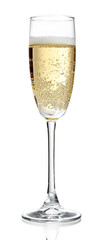 Glass of champagne, isolated on white