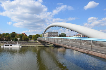 Le pont Kladka bernatka, la Vistule, Cracovie