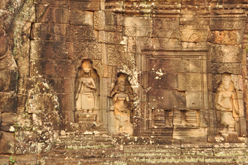 Beautiful apsaras at Banteay Kdei Temple in  Cambodia