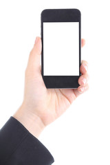 Business women holding Smart phone