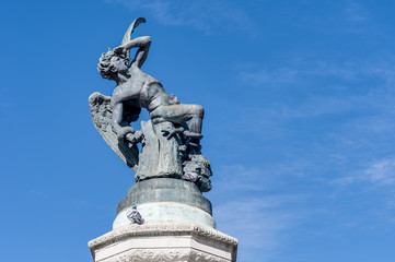 The Fountain of the Fallen Angel in Madrid, Spain.