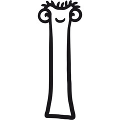 Buchstabe I Comic Gesicht Lustig Monster