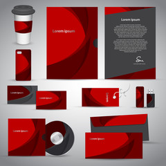 Stationery template red design - 62111092