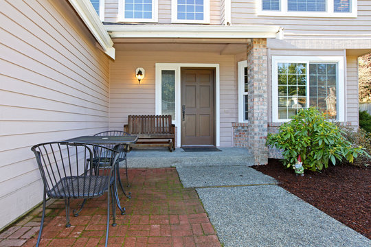 View of the front porch from a walkway