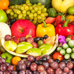 Naklejka na ściany i meble Owoce i warzywa na zdrowie