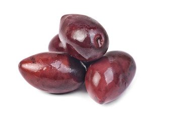 Kalamata olives isolated on white background