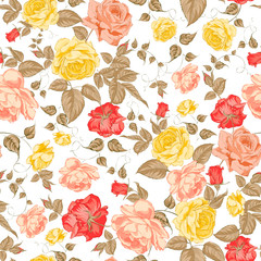 Panele Szklane Podświetlane  Róże, kwiatowy tło, wzór.