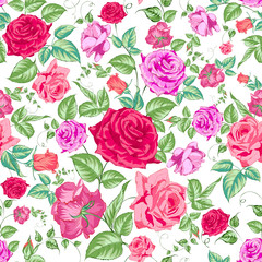 Roses, floral background, seamless pattern.