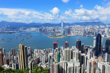 Naklejka premium Hong Kong city