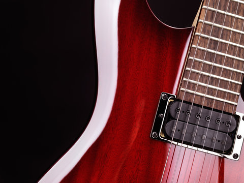 Closeup of electric guitar
