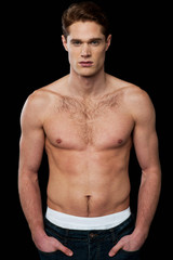 Fototapeta premium Shirtless young masculine man