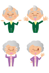 おじいさん　おばあさんの表情