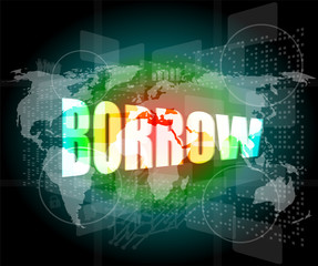 Pixel financial background on digital screen - borrow