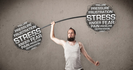 skinny guy defeating stress