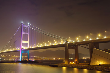 Fototapeta na wymiar Hong Kong suspension bridge