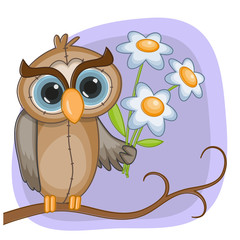Owl with flowers