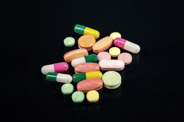 Many colorful pills