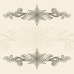Vintage background with floral border ornament