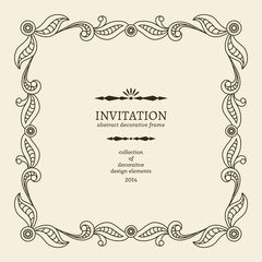 Vintage frame isolated on beige background