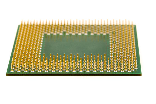 macro of computer processor isolated