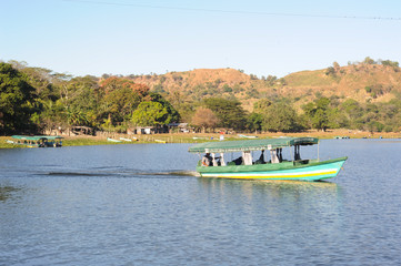 Obraz premium Terra Colorada island on the lake of Suchitlan near Suchitoto