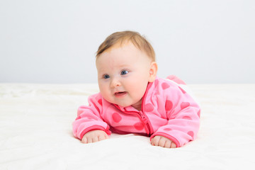 portrait of cute newborn baby girl