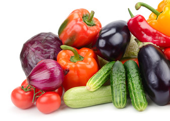 collection vegetables isolated on white