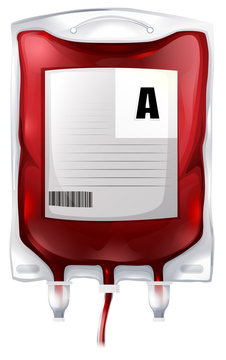 A blood bag with type A blood